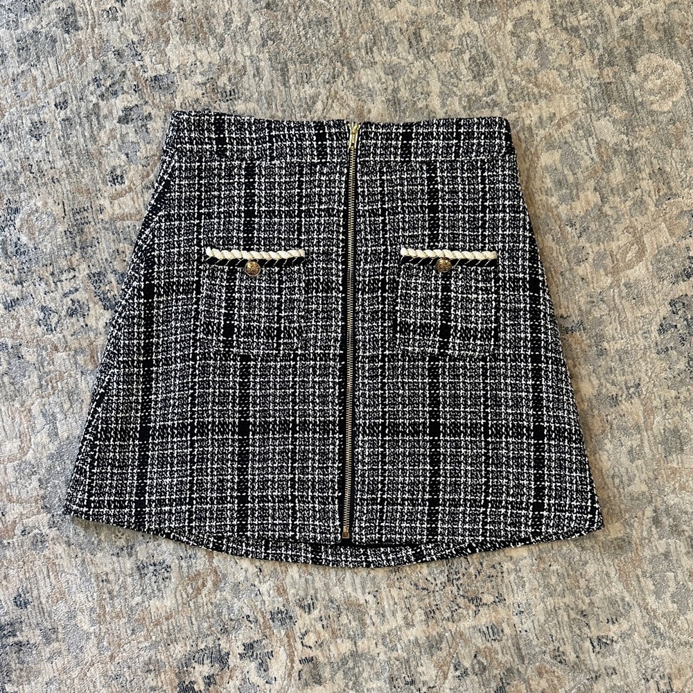 Sugarlips Monochrome Tweed Mini Skirt